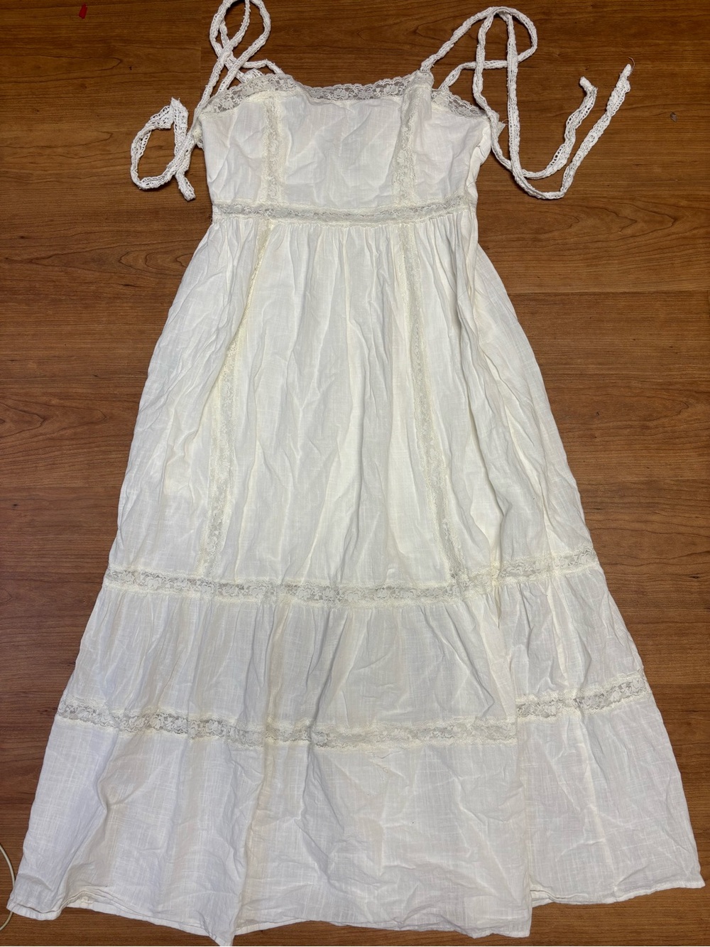 Forever 21 White Lace-Trim Summer Dress